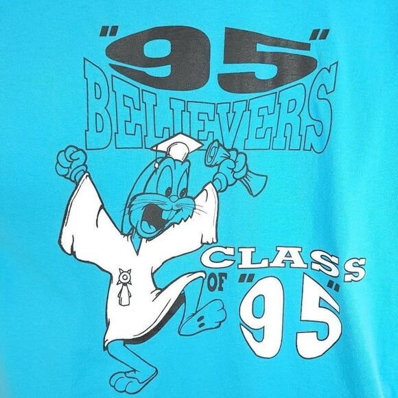 Class Of 1995 T Shirt Vintage 90s Bugs Bunny Believers Made In USA Mens Size XL - Picture 4 of 7